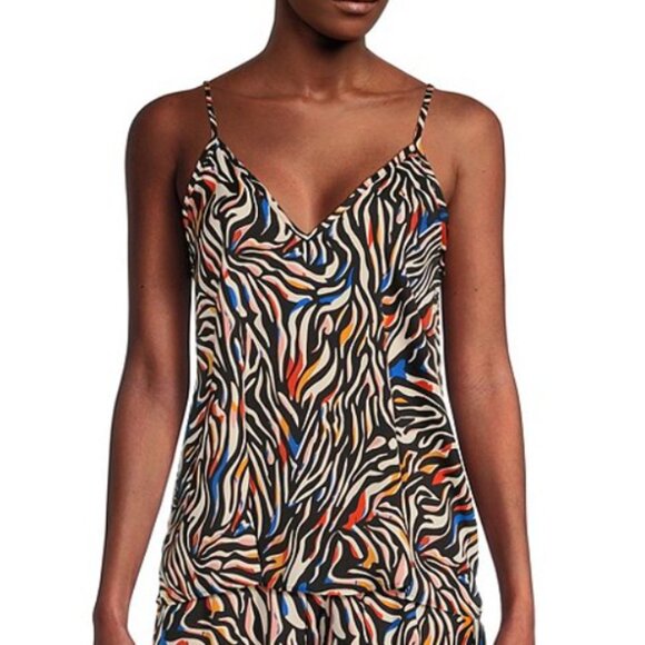 Van Winkle & Co. Tops - Van Winkle & Co. Size M Women's Multi Zebra Print Woven V-Neck Sleep Tank